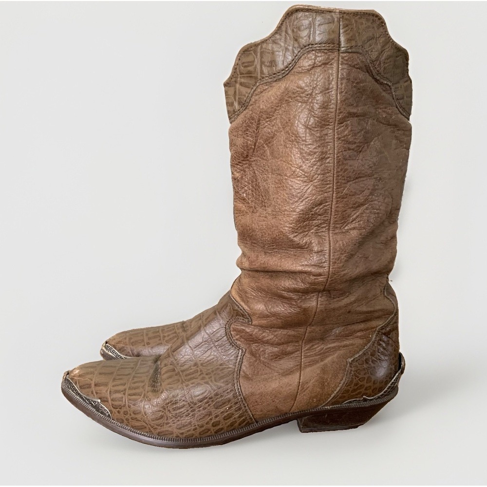 Zodiac Vintage Silver Slouch Cowboy Boots